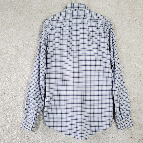 Brooks Brothers Milano Shirt Men 15.5 36 Blue Check Button Up Office Preppy - Picture 8 of 12
